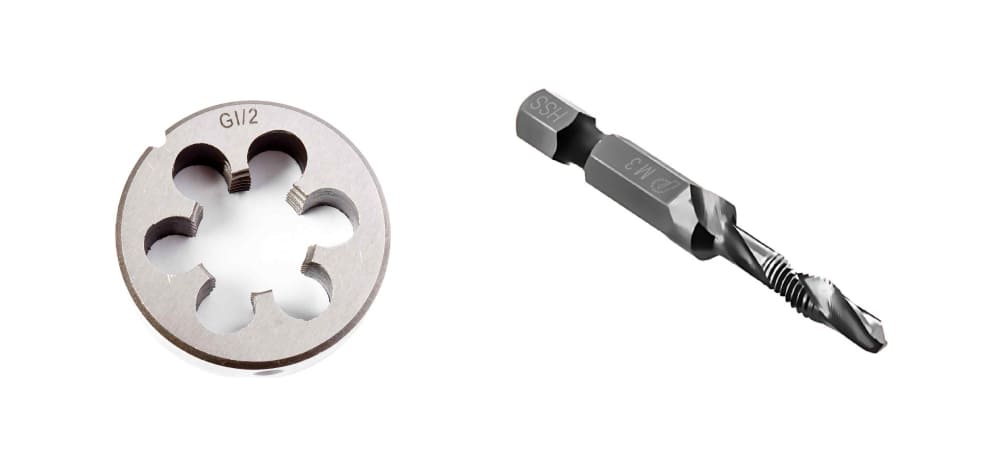 Hand tools for metal work: Dies and Taps