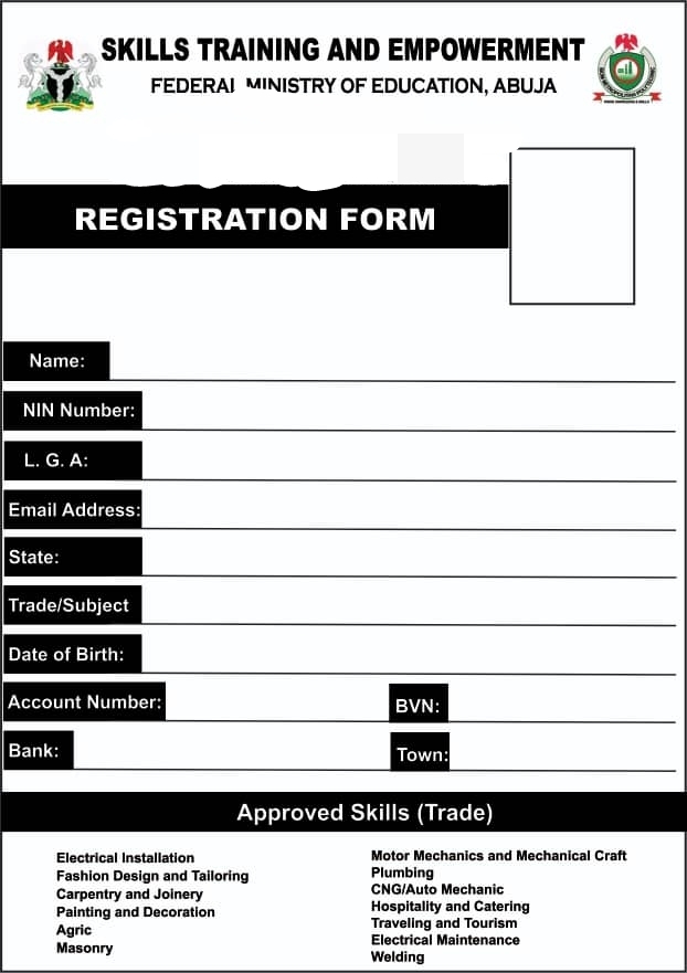 TVET Programs application form/tvet registration form