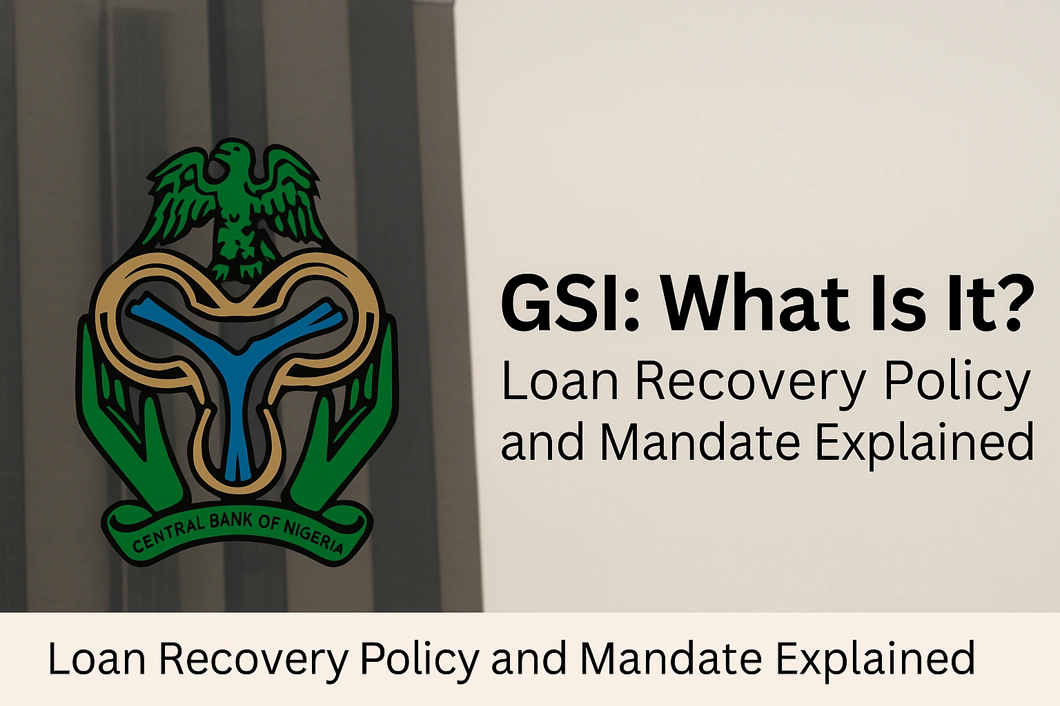 GSI Loan Recovery Policy explain
