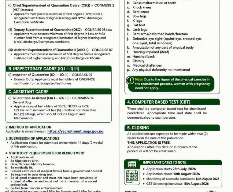 NAQS Recruitment 2026/2027: Application Portal, Requirements & Deadline IMG-20260729-WA0012