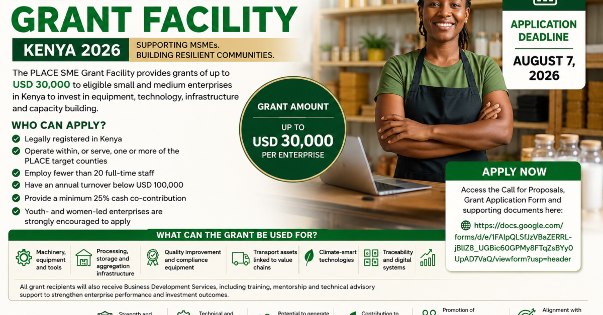 PLACE SME Grant Facility Kenya 2026: Eligibility, Requirements & How to Apply file_00000000109081f4b397e6211fe36619
